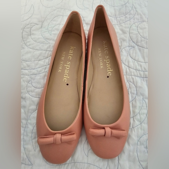 Kate Spade Kiersten Bow Leather Flats Light Pink Women's Size 7.5B - Picture 5 of 12